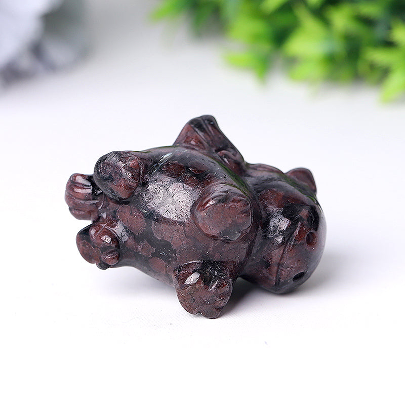 Natural Garnet Crystal Unicorn Carving 2 Inch Handcrafted