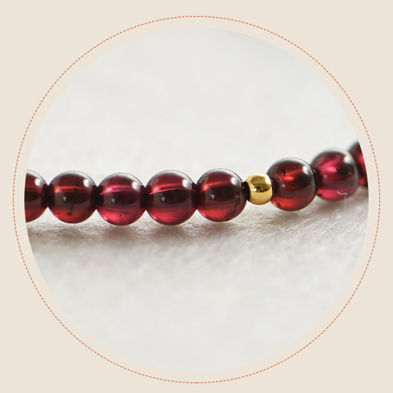 Natural Garnet Golden Beads Stability Bracelet