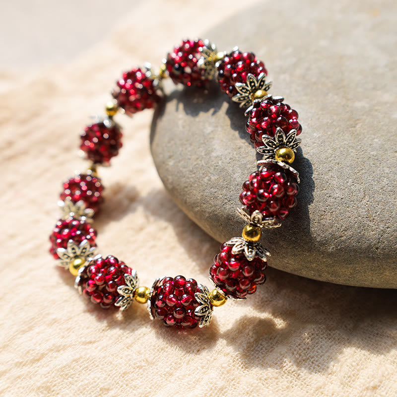Natural Garnet Healing Bracelet 1.5cm Beads for Passion