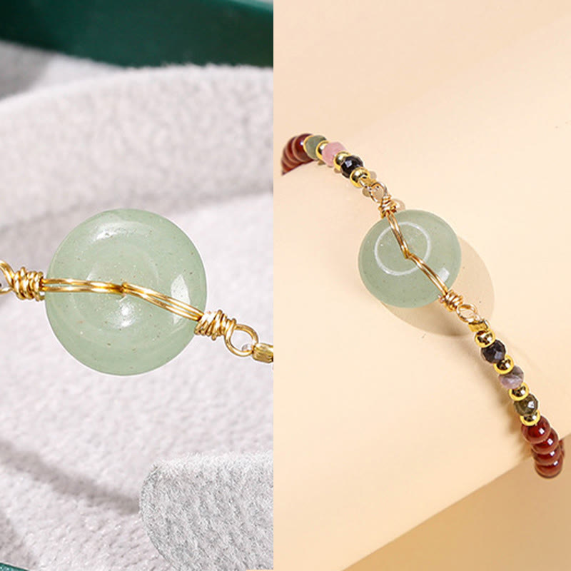 Natural Garnet Peace Buckle Bead Calm Bracelet