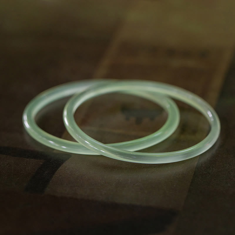 Natural Green Chalcedony Strength Courage Bangle 52mm Bracelet