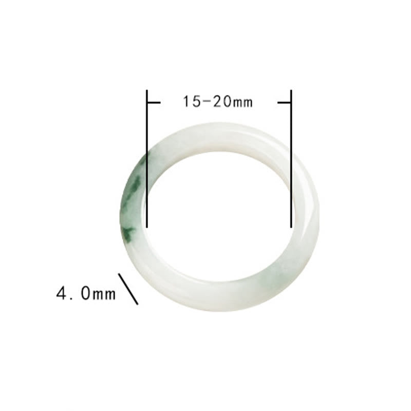 Natural Green Jade Ring for Luck and Abundance 17mm