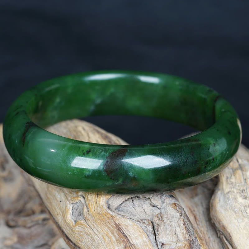Natural Hetian Cyan Jade Bracelet for Success & Happiness 56mm