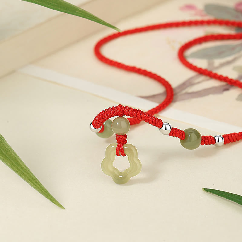 Natural Hetian Cyan Jade Necklace & Bracelet Set for Luck
