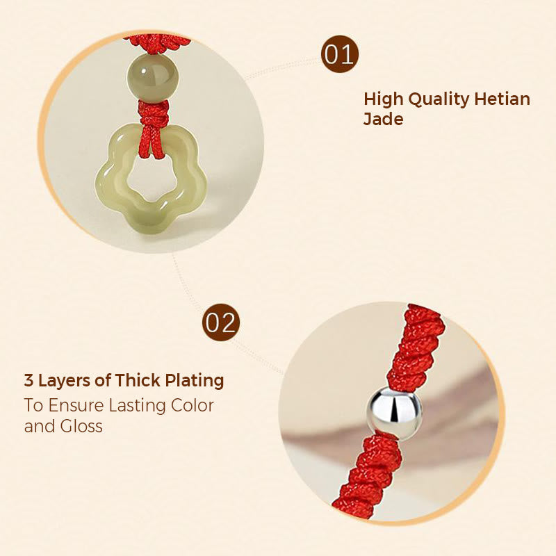 Natural Hetian Cyan Jade Necklace & Bracelet Set for Luck