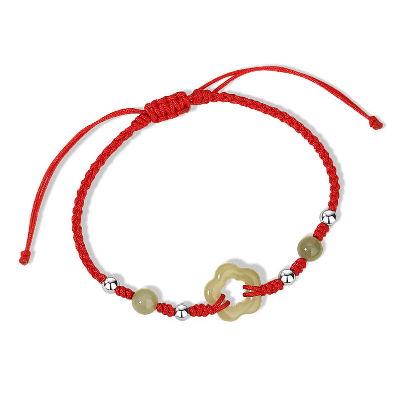 Natural Hetian Cyan Jade Necklace & Bracelet Set for Luck