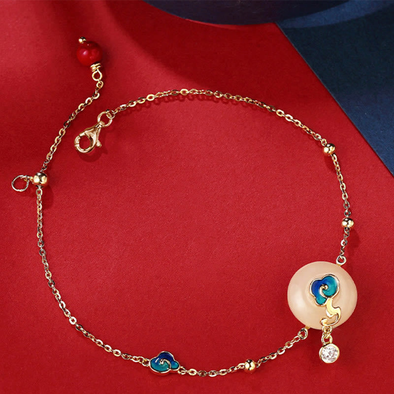 Natural Hetian Jade Auspicious Clouds Bracelet