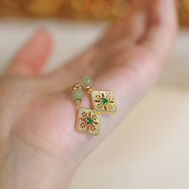 Natural Hetian Jade Prosperity Bracelet 14-15cm