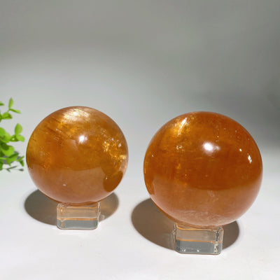 Natural Honey Calcite 2.0-2.5 Inch Crystal Sphere for Healing
