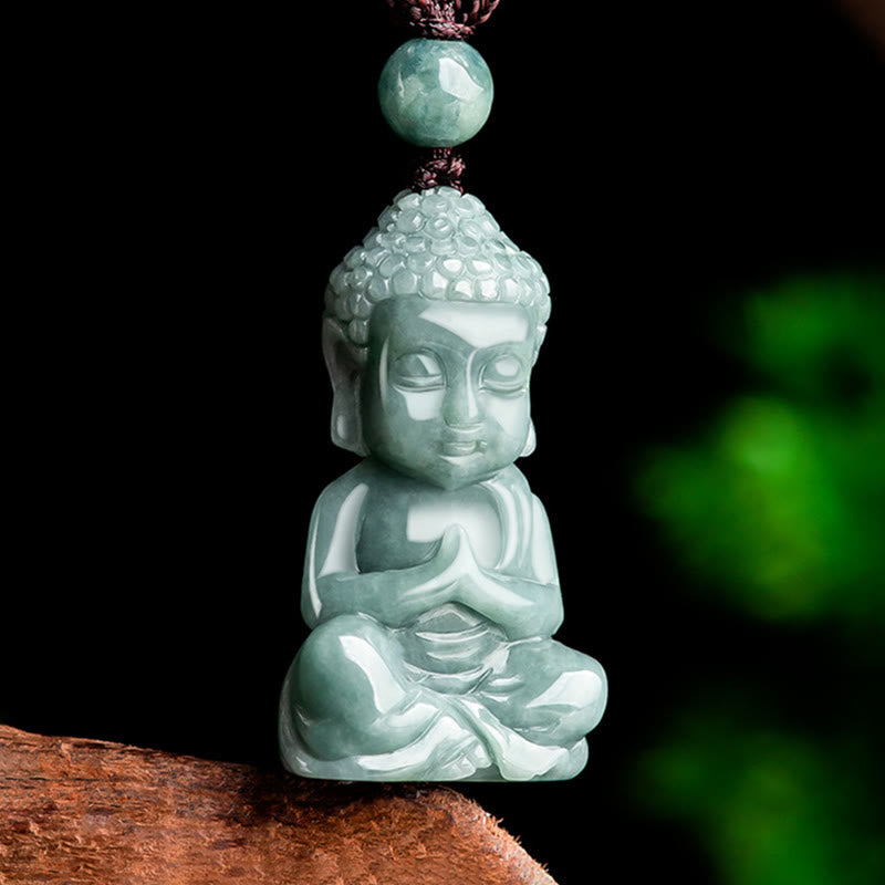 Natural Jade Buddha Amulet Necklace | Meditation & Serenity
