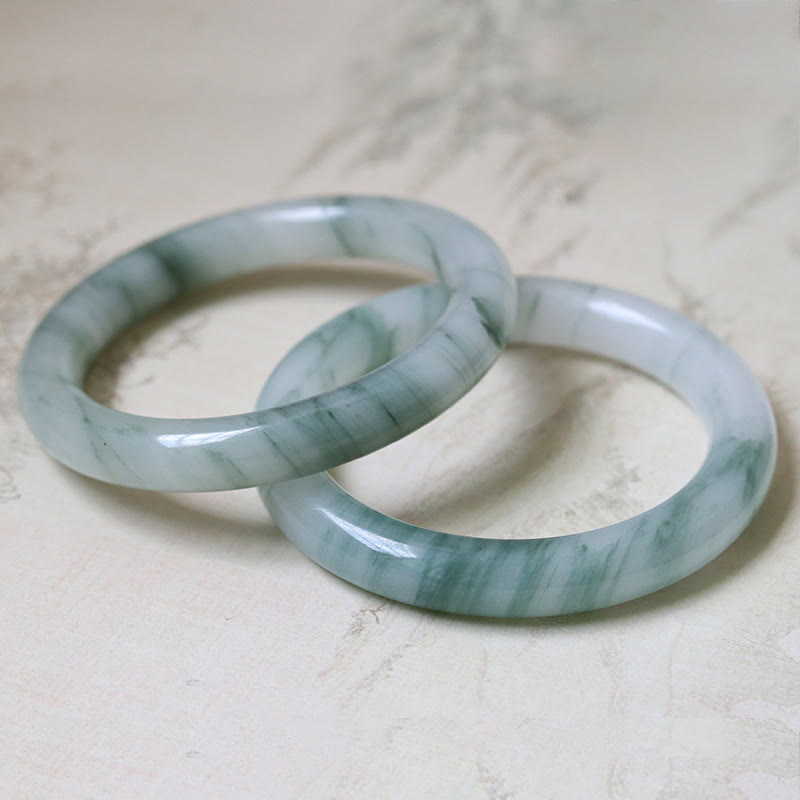 Natural Jade Luck Prosperity Bangle Bracelet 56mm