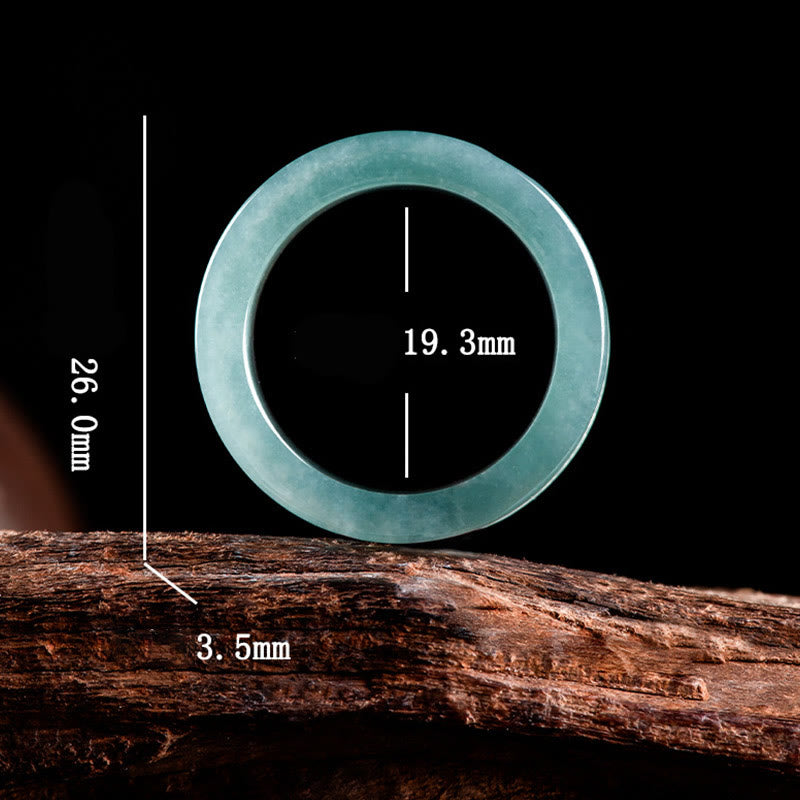 Natural Jade Om Mani Padme Hum Prosperity Ring 18mm