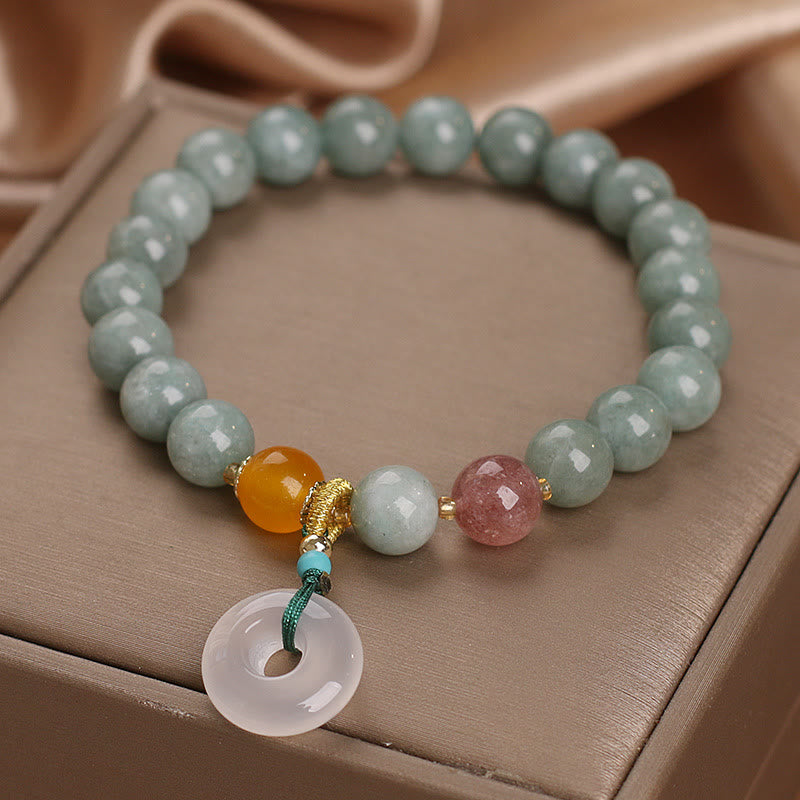 Natural Jade Peace Buckle Bracelet for Prosperity & Abundance