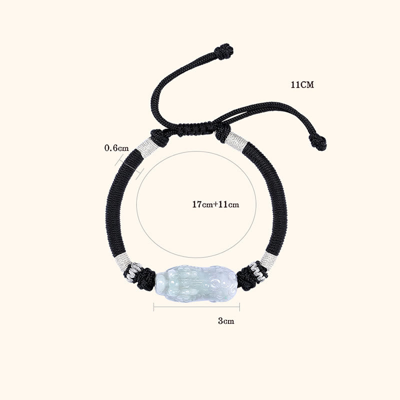 Natural Jade PiXiu Luck Prosperity Bracelet 14-26cm