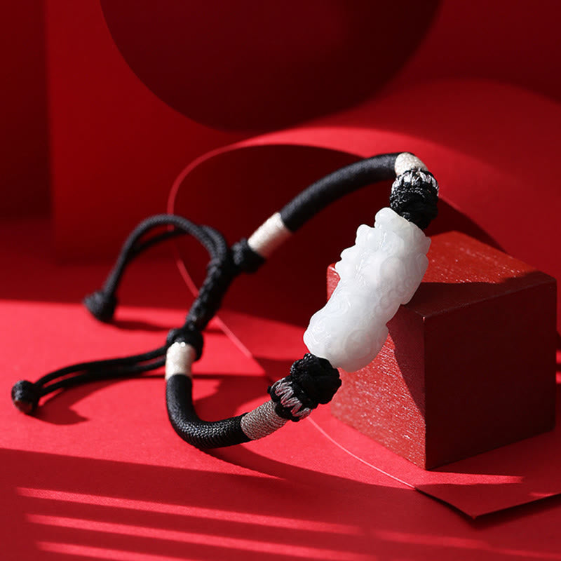 Natural Jade PiXiu Luck Prosperity Bracelet 14-26cm