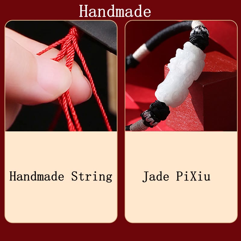 Natural Jade PiXiu Luck Prosperity Bracelet 14-26cm