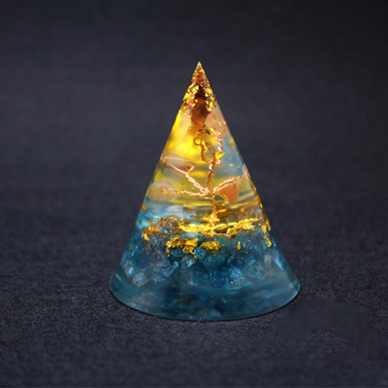 Natural Joy Apatite Orgone Pyramid - Meditation Accent