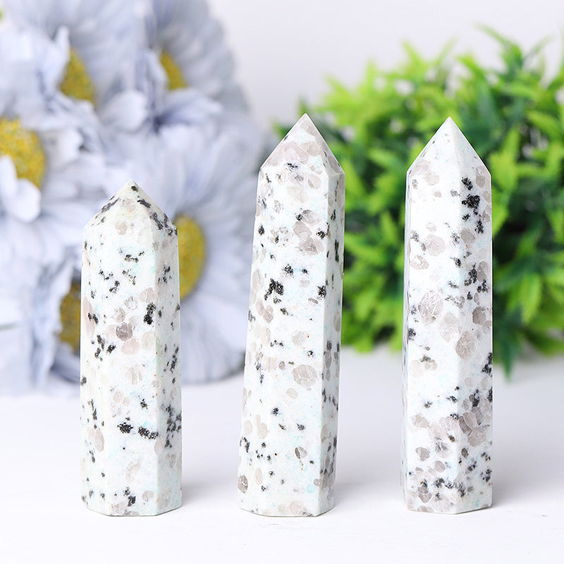 Natural Kiwi Jasper Crystal Point Tower 2.4-4.5 Inch Healing
