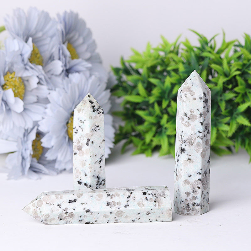 Natural Kiwi Jasper Crystal Point Tower 2.4-4.5 Inch Healing