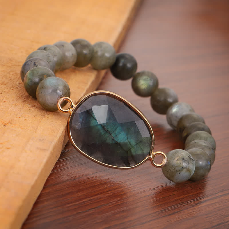 Natural Labradorite & Moonstone Healing Support Bracelet