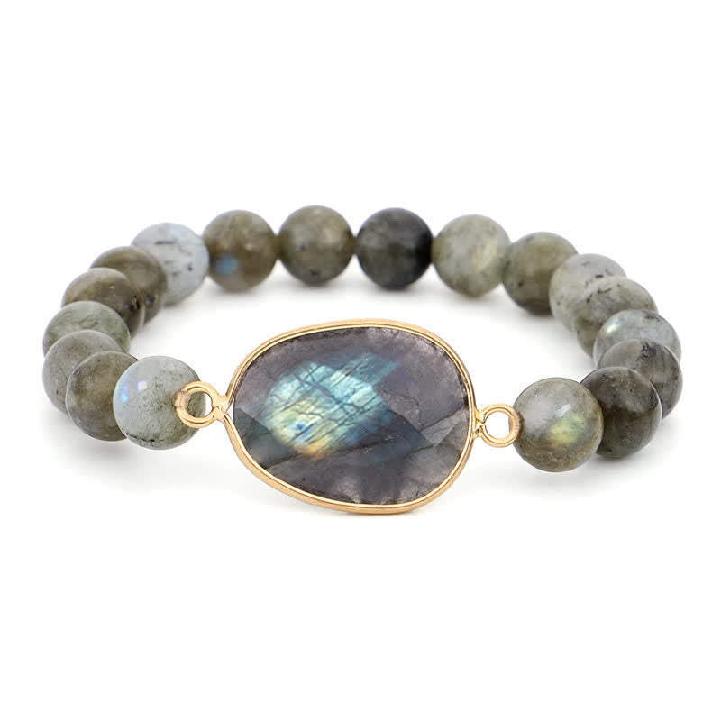 Natural Labradorite & Moonstone Healing Support Bracelet