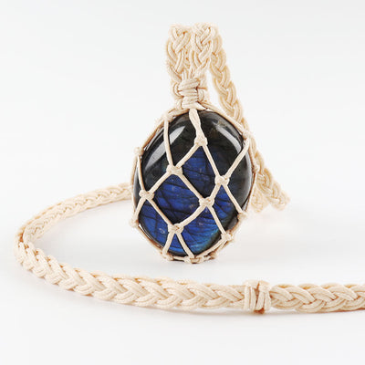 Natural Labradorite Pendant 1.3x1.7in for Protection