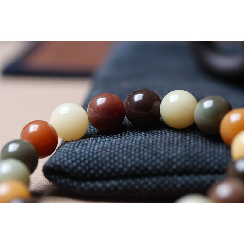 Natural Multicolored Bodhi Seed Spiritual Bracelet for Peace