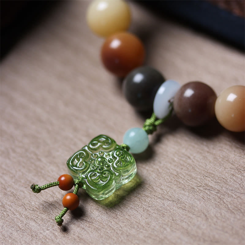 Natural Multicolored Bodhi Seed Spiritual Bracelet for Peace