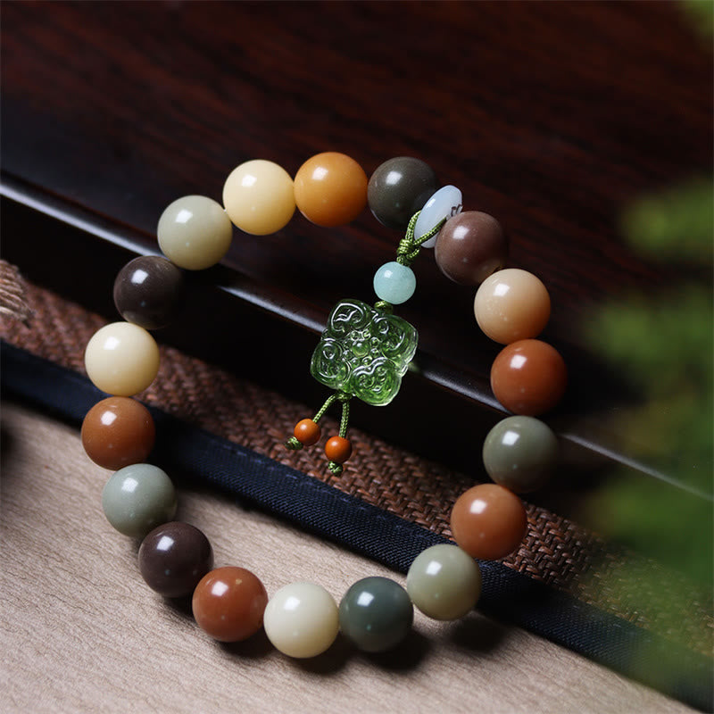 Natural Multicolored Bodhi Seed Spiritual Bracelet for Peace