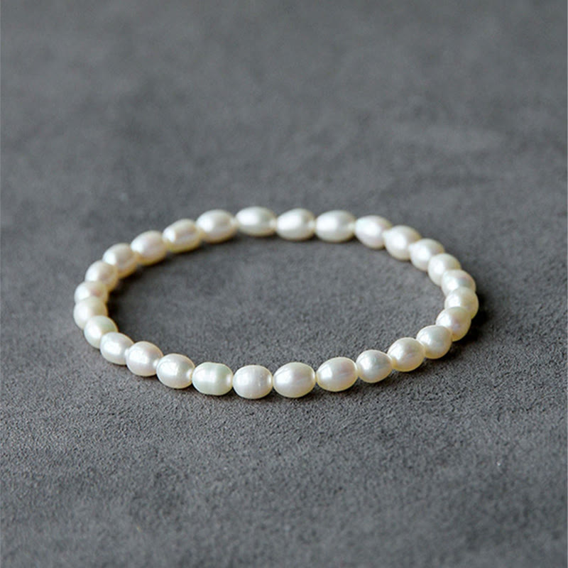 Natural Pearl Healing Beaded Bracelet 4-5mm for Optimism