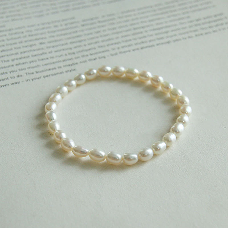 Natural Pearl Healing Beaded Bracelet 4-5mm for Optimism