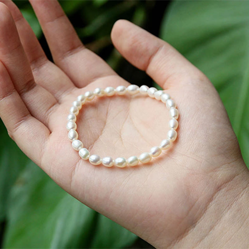 Natural Pearl Healing Beaded Bracelet 4-5mm for Optimism