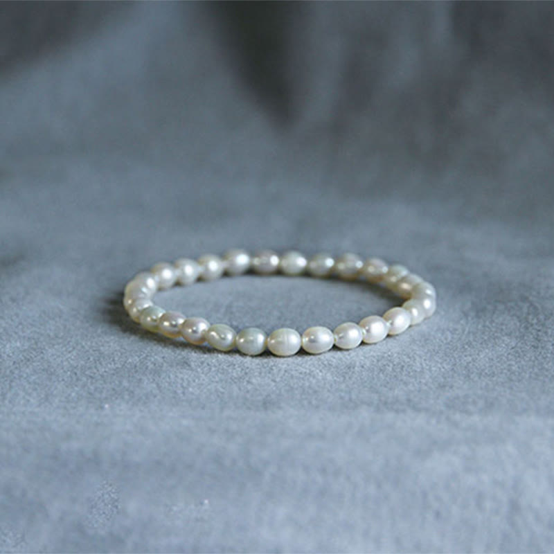 Natural Pearl Healing Beaded Bracelet 4-5mm for Optimism