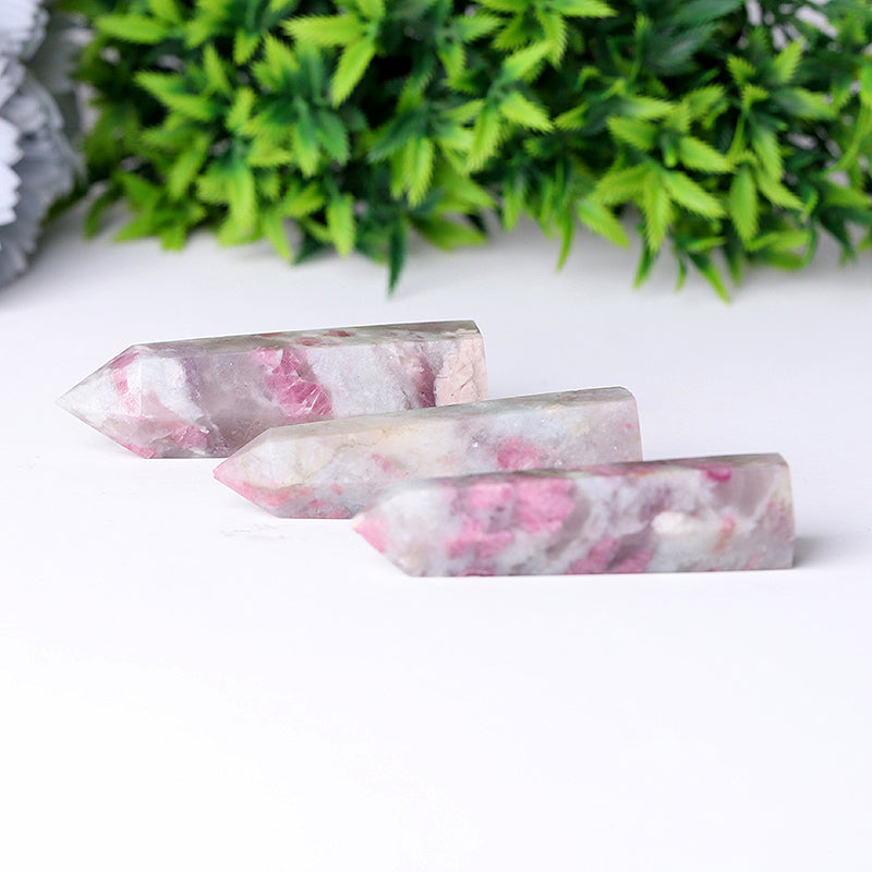 Natural Pink Tourmaline Crystal Point 2.4-4.5in Healing Stone