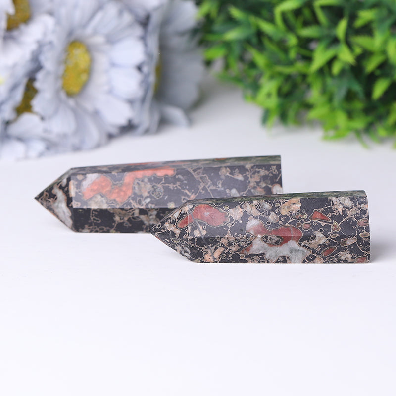 Plum Blossom Jasper Healing Crystal Tower 2.4-4.5in