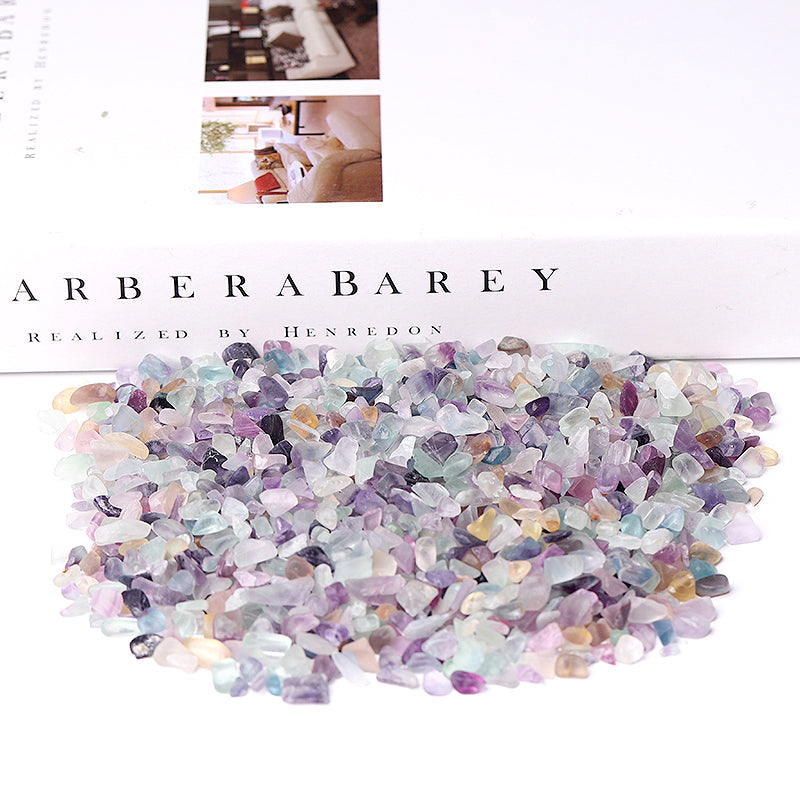 Natural Rainbow Fluorite Crystal Chips 5-9mm for Healing