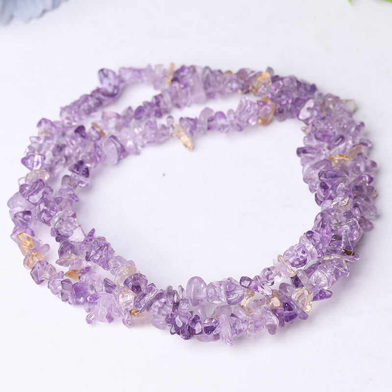 Natural Raw Crystal Chips String 32 Inches for DIY Healing