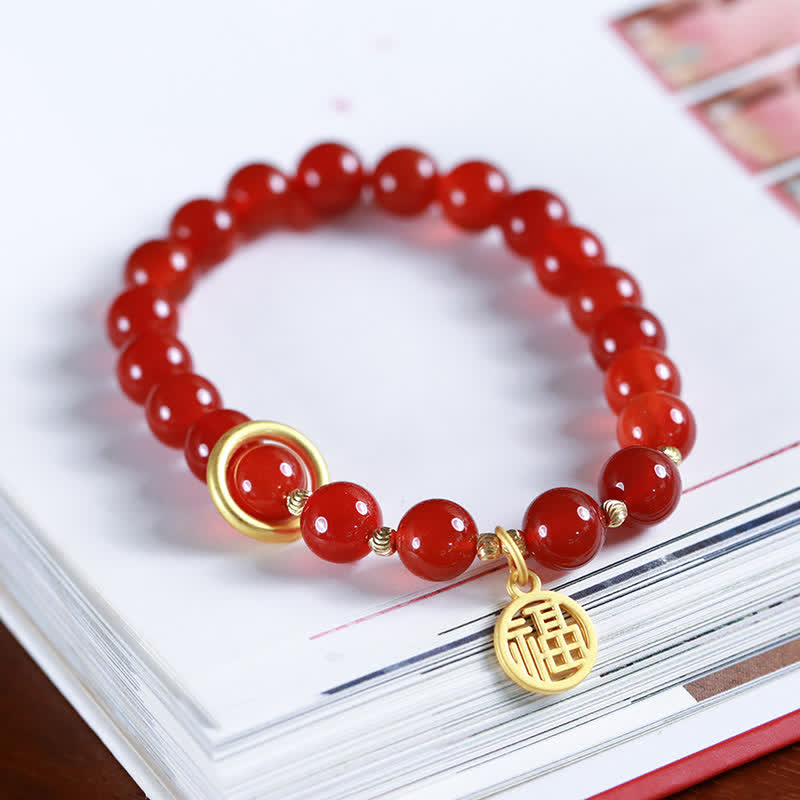Natural Red Agate Confidence Bracelet for Calm & Growth