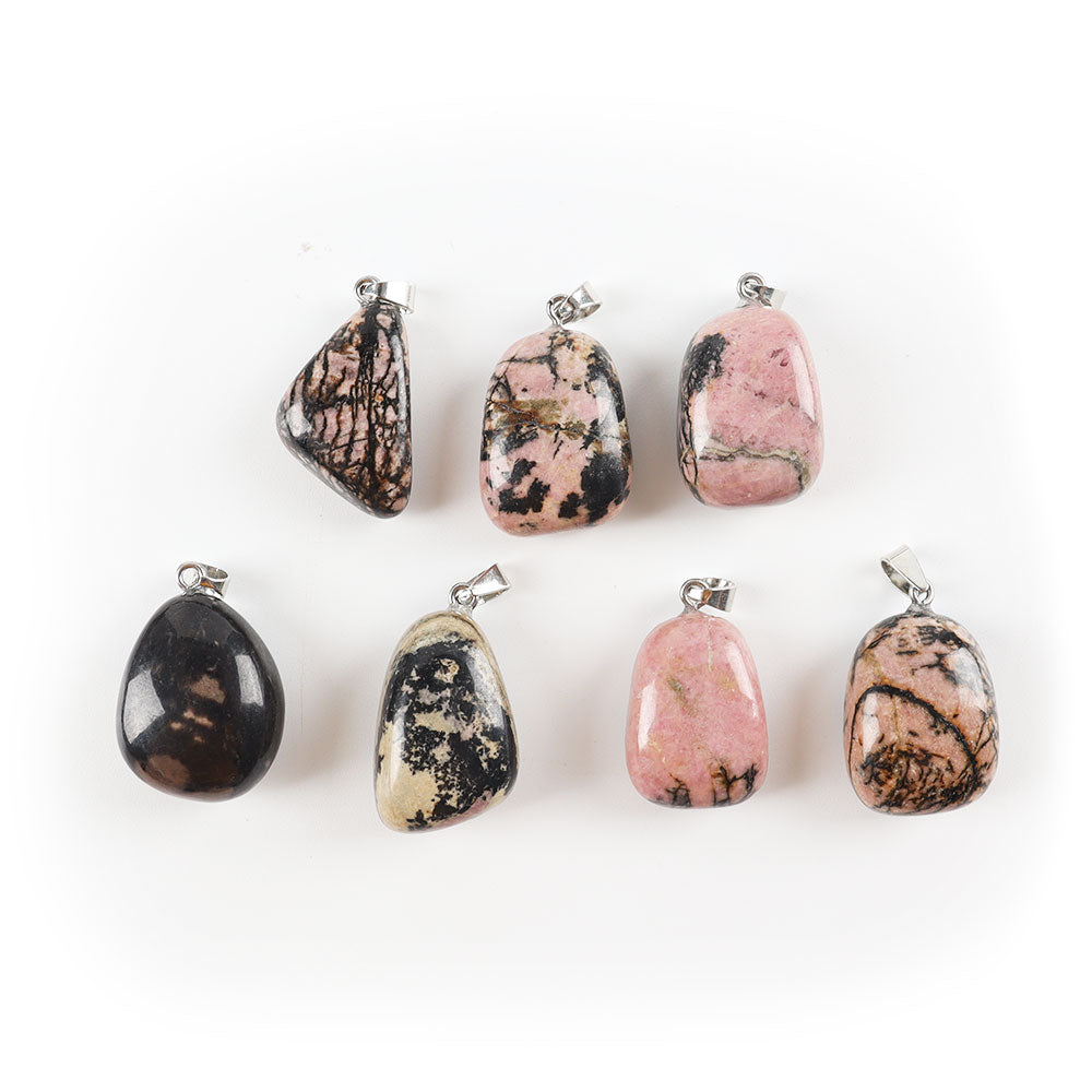 Natural Rhodonite Healing Crystal Pendant 0.8-1.1 inch