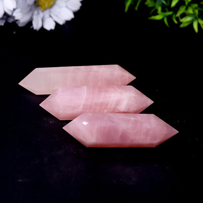Natural Rose Quartz Double Terminated Points 2.5-4.5in | Healing Sounds