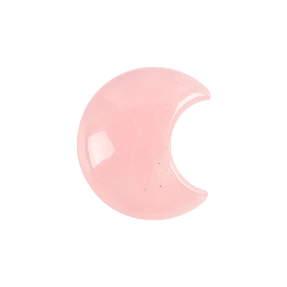 Natural Rose Quartz Moon-Shaped Palm Stone for Healing