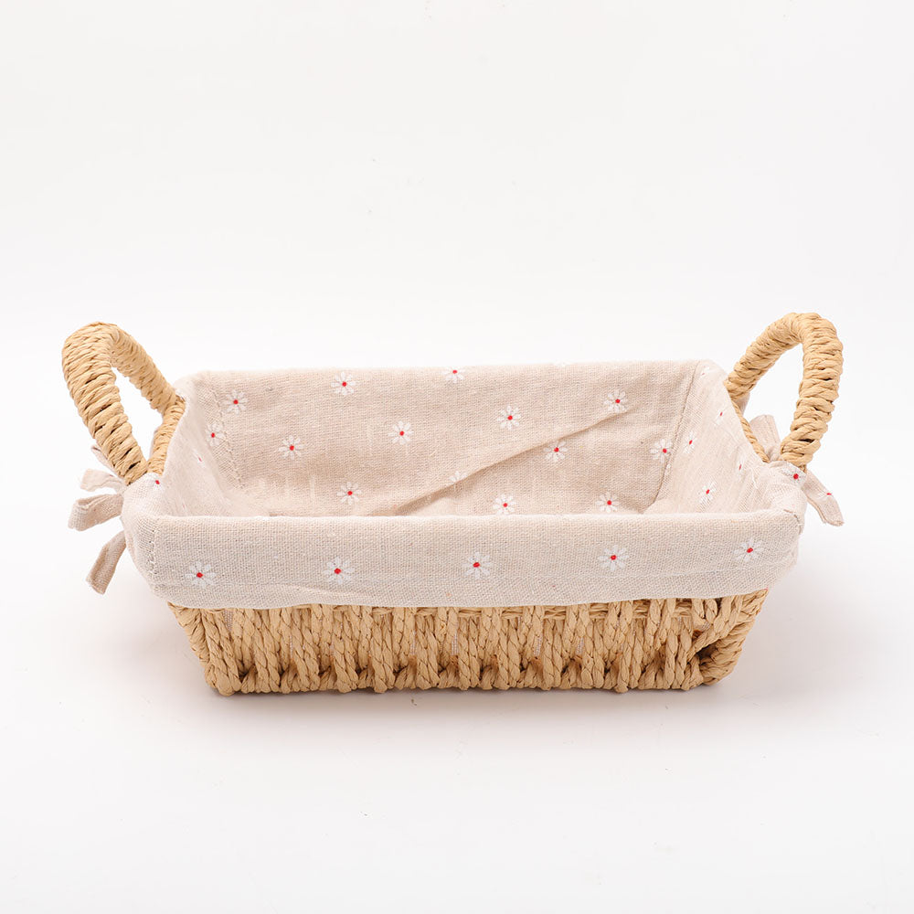 Natural Straw Basket with Linen Lining for Spiritual Home Accents