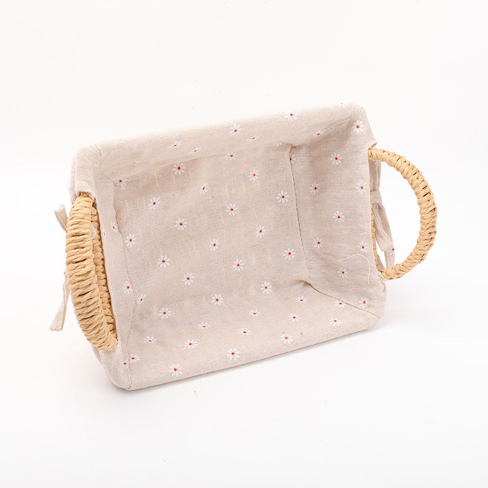Natural Straw Basket with Linen Lining for Spiritual Home Accents