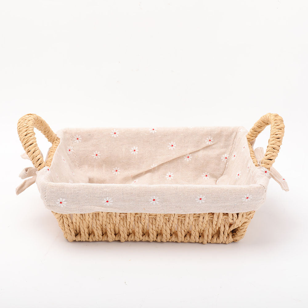 Natural Straw Basket with Linen Lining for Spiritual Home Accents