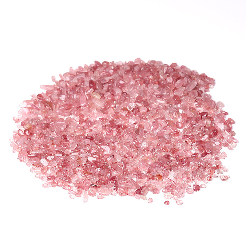 Natural Strawberry Quartz Crystal Chips 5-9mm Decoration