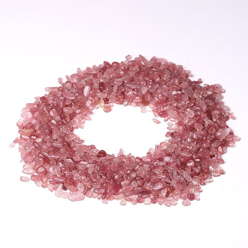 Natural Strawberry Quartz Crystal Chips 5-9mm Decoration