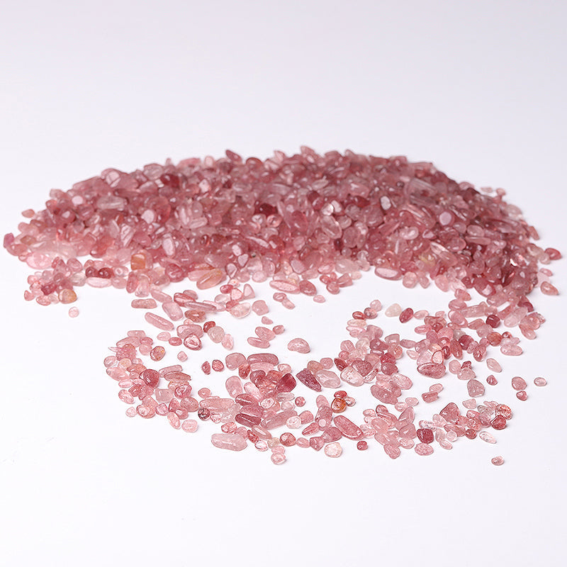 Natural Strawberry Quartz Crystal Chips 5-9mm Decoration