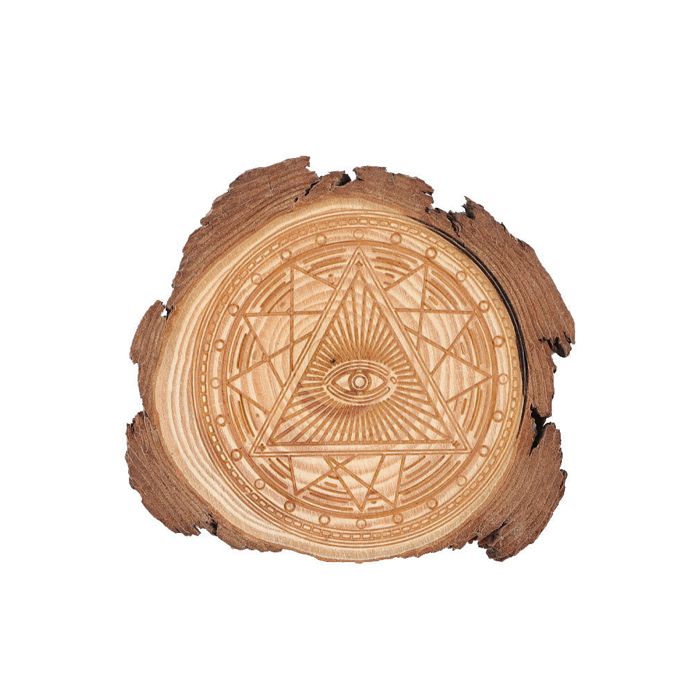 Natural Wood 10cm Spiritual Coaster for Zen Decor