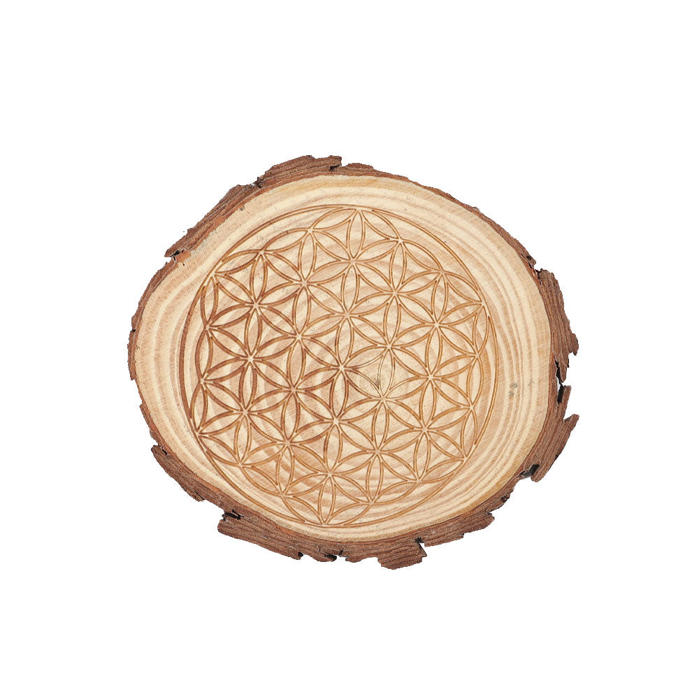 Natural Wood 10cm Spiritual Coaster for Zen Decor