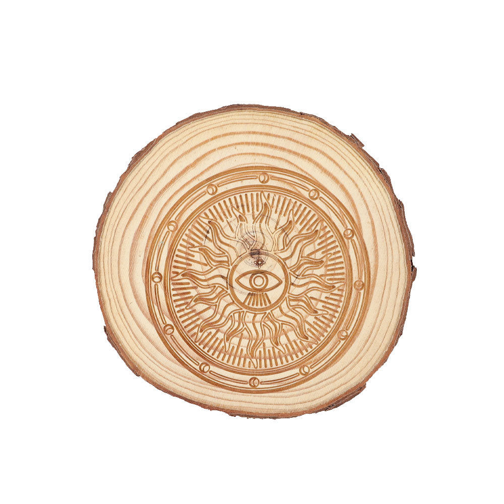 Natural Wood 10cm Spiritual Coaster for Zen Decor
